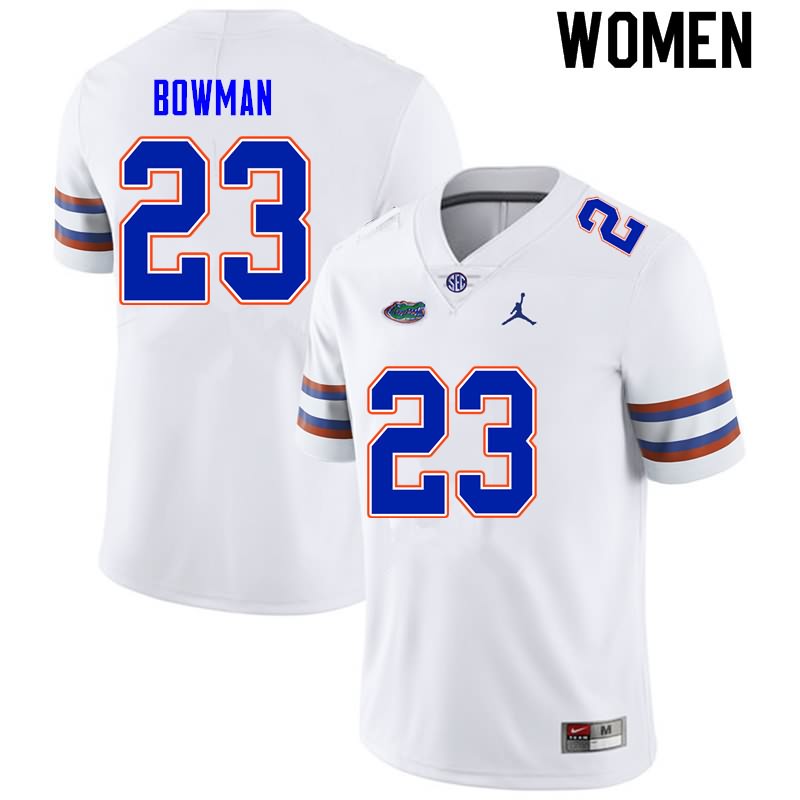 Women's NCAA Florida Gators Demarkcus Bowman #23 Stitched Authentic Nike White College Football Jersey YZN8065WQ